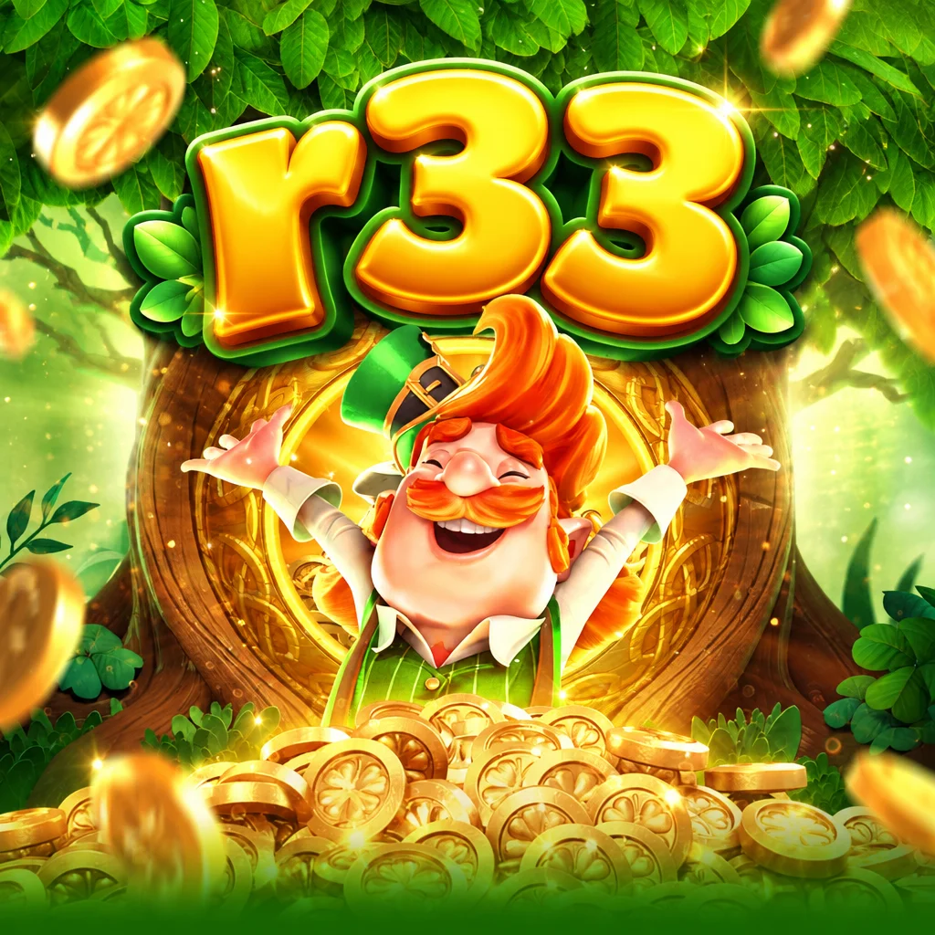 Visual bertema kurcaci Irlandia dan koin keberuntungan khas Leprechaun Riches di platform r33